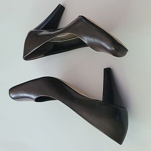 Franco Sarto Dublin‎ Chocolate Leather Dress Pump Heels Womens 7.5M  3"